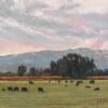 An original oil on canvas of livestock in an Idaho pasture.