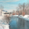 An original scene of winter in Idaho by John Horejs for sale.