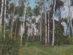 June Birch Forest, an original oil by John Horejs for sale.