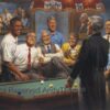 Democrat presidents playing pool.