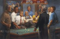 Democrat presidents playing pool.