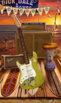 Dick Dale, king of surfer music's 50 Fender Stratocaster guitar.