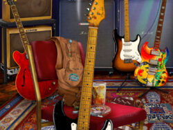 Some of Eric Clapton's guitars.