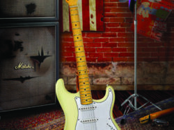 An image of Jimi's custom 63 Fender Stratocatser.