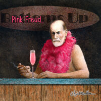 Pink Freud coasters for sale at Gallery 601.