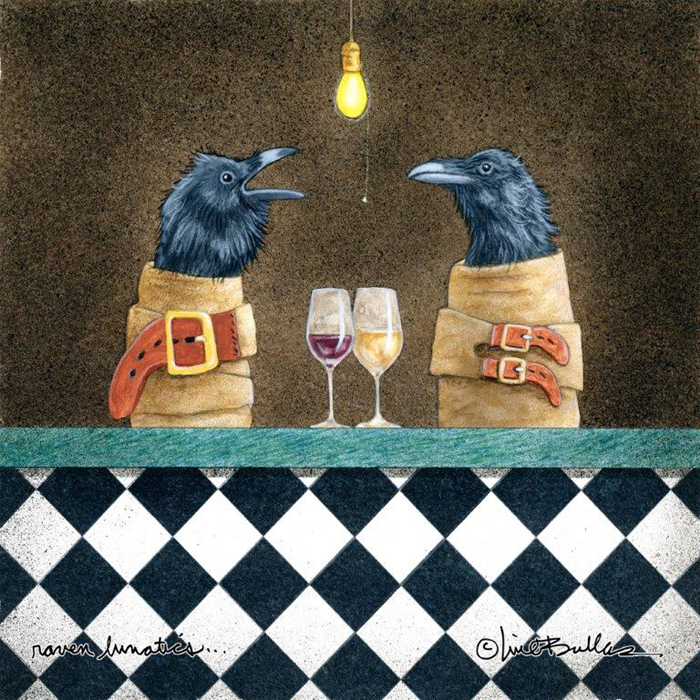 Raven Lunatics by Will Bullas, metal prints for sale at Gallery 601.