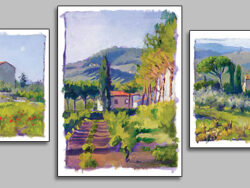 A set of three Italian landscape by June Carey