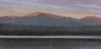 Original oil of the sunset on Payette Lake in McCall Idaho for sale.