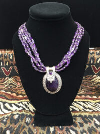 Five Strand Amethyst Necklace for sale.