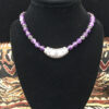 Amethyst with Silver Boat Necklace for sale.