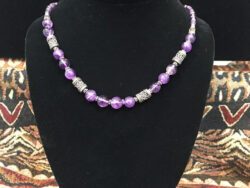 Amethyst necklace with Silver Drums for sale.