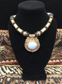 Corded Choker with Antique Brass Pendant for sale.