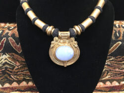 Corded Choker with Antique Brass Pendant for sale.