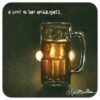 A Beer in the Headlights coaster by Will Bullas for sale.