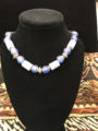 Blue Gashi and Trade bead necklace for sale.