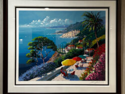 Framed original serigraph by Kerry Hallam for sale.