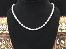 Grey/Blue Pearl necklace for sale.
