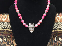 Pink Jade necklace for sale.