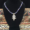 Lapis necklace with Ethiopian Cross for sale.