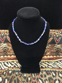 Lapis necklace with rectangular beads.