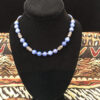 Lapis necklace with Silver drums for sale.