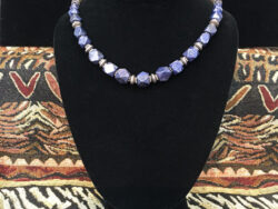 Lapis square bead necklace for sale.