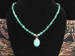 Malachite with Oval Pendant necklace for sale.