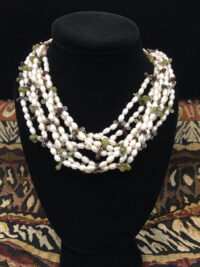 8 Line Pearl Bunch necklace for sale.