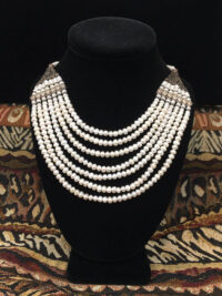 Pearl waterfall 7 line necklace for sale.