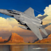 Limited edition canvas print of an F-15 by William Phillips for sale.