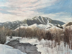 An original oil on canvas of Sun Valley and it's iconic ski runs on Baldy.