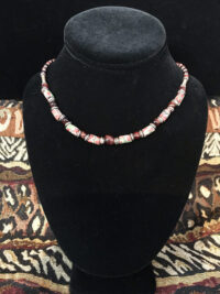 Red Tiger Eye and Trade bead necklace for sale.